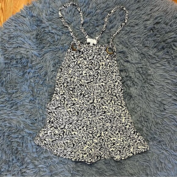 Patrons of Peace Cream Black Linen Romper Size S - Picture 1 of 5